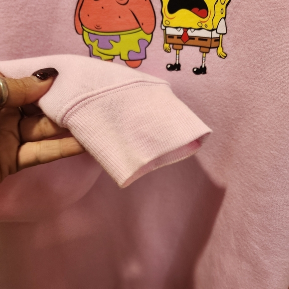 Nickelodeon pink Sponge Bob Pullover Crew Neck Sweater Size S - Picture 5 of 11